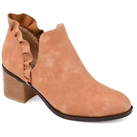 Journee Collection Womens Lennie Booties Stacked Heel Slip-on