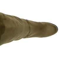 Journee Collection Womens Leeda Extra Wide Calf Riding Boots Block Heel Zip