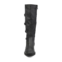Journee Collection Womens Carly Extra Wide Calf Stacked Heel Riding Boots