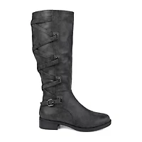 Journee Collection Womens Carly Extra Wide Calf Stacked Heel Riding Boots