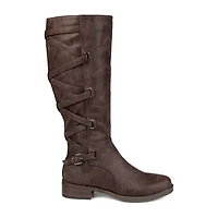 Journee Collection Womens Carly Extra Wide Calf Stacked Heel Riding Boots