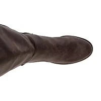 Journee Collection Womens Carly Extra Wide Calf Stacked Heel Riding Boots