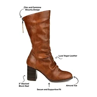 Journee Collection Womens Sequoia Stacked Heel Slouch Boots