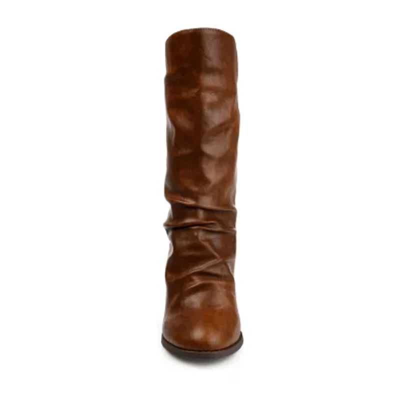Journee Collection Womens Sequoia Stacked Heel Slouch Boots