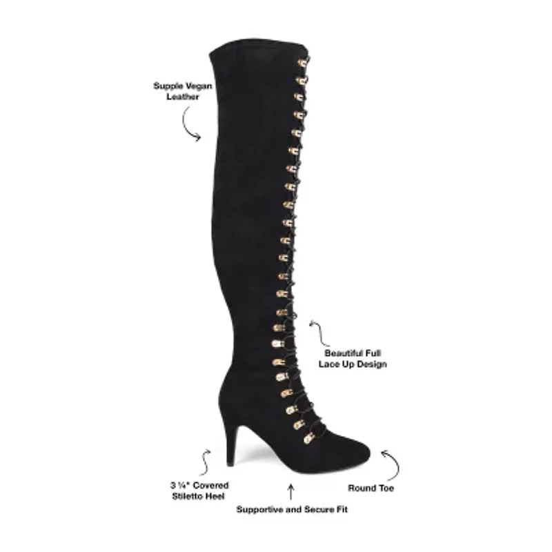 Journee Collection Womens Trill Stiletto Heel Over the Knee Boots