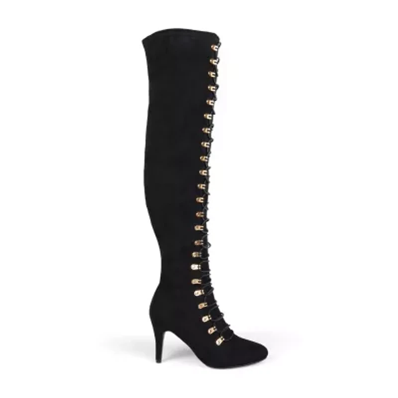 Journee Collection Womens Trill Stiletto Heel Over the Knee Boots