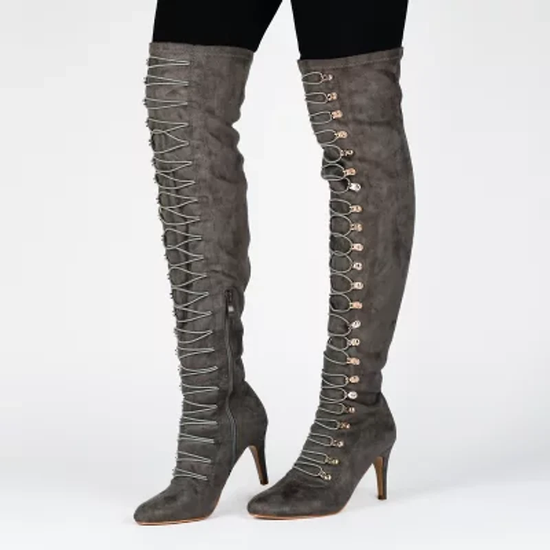Journee Collection Womens Trill Stiletto Heel Over the Knee Boots
