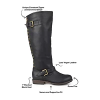 Journee Collection Womens Spokane Studded Riding Boots