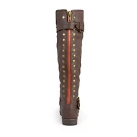 Journee Collection Womens Spokane Studded Riding Boots