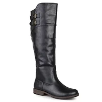 Journee Collection Womens Tori Double-Buckle Knee-High Riding Boots