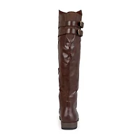 Journee Collection Womens Tori Double-Buckle Knee-High Riding Boots
