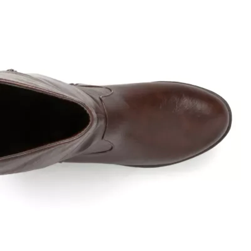 Journee Collection Womens Tori Double-Buckle Knee-High Riding Boots