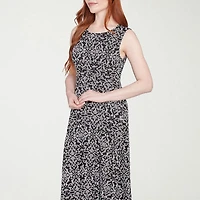 Larky Lark Womens Sleeveless Midi Medallion A-Line Dress