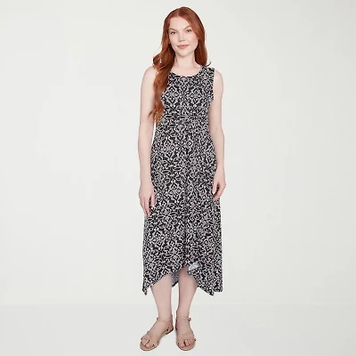 Larky Lark Womens Sleeveless Midi Medallion A-Line Dress