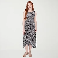 Larky Lark Womens Sleeveless Midi Medallion A-Line Dress