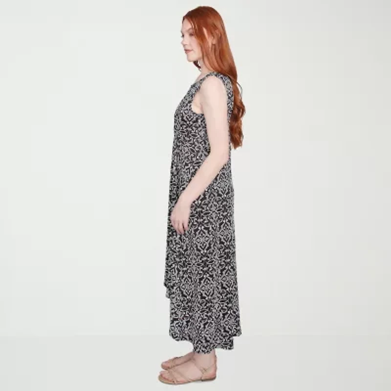 Larky Lark Womens Sleeveless Midi Medallion A-Line Dress