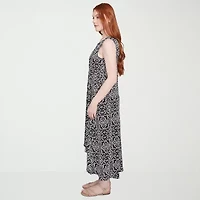 Larky Lark Womens Sleeveless Midi Medallion A-Line Dress