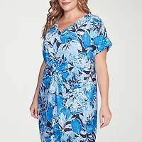 Larky Lark Womens Midi Floral Plus A-Line Dress