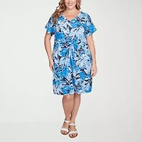 Larky Lark Womens Midi Floral Plus A-Line Dress