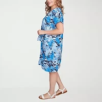 Larky Lark Womens Midi Floral Plus A-Line Dress