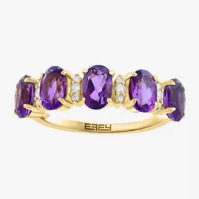 Effy Final Call Womens 1/10 CT. T.W. Genuine Purple Amethyst 14K Gold 5-Stone Band