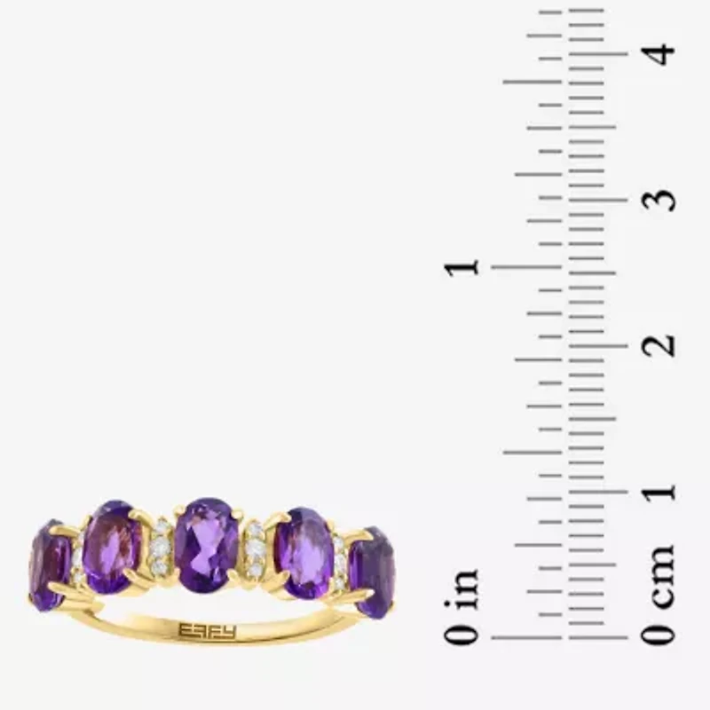 Effy Final Call Womens 1/10 CT. T.W. Genuine Purple Amethyst 14K Gold 5-Stone Band