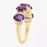 Effy Final Call Womens 1/10 CT. T.W. Genuine Purple Amethyst 14K Gold 5-Stone Band