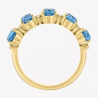 Effy Final Call Womens 1/10 CT. T.W. Genuine Blue Topaz 14K Gold 5-Stone Band