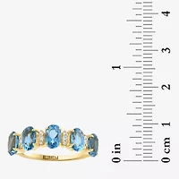 Effy Final Call Womens 1/10 CT. T.W. Genuine Blue Topaz 14K Gold 5-Stone Band