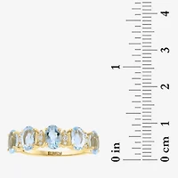 Effy Final Call Womens 1/10 CT. T.W. Genuine Blue Aquamarine 14K Gold 5-Stone Band