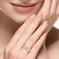 Effy Final Call Womens 1/10 CT. T.W. Genuine Blue Aquamarine 14K Gold 5-Stone Band
