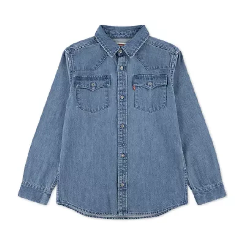 Levi's® Big Kid Boys Long Sleeve Regular Fit Button-Down Shirt
