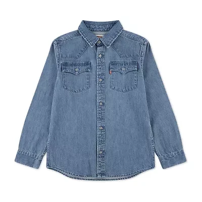 Levi's® Big Kid Boys Long Sleeve Regular Fit Button-Down Shirt