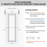 2in Smooth Sidelight 2" Cut-to-Width Cordless Faux Wood Blind