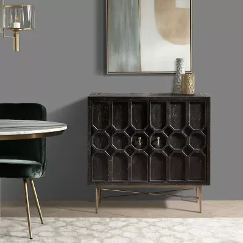 Madison Park Eddy Living Room Collection Storage Accent Cabinet