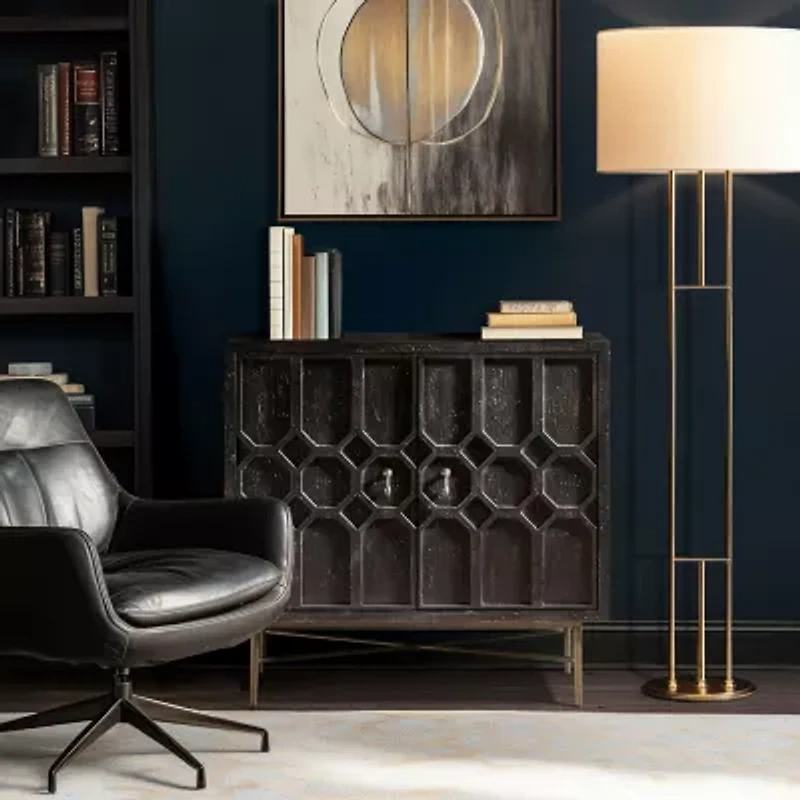 Madison Park Eddy Living Room Collection Storage Accent Cabinet