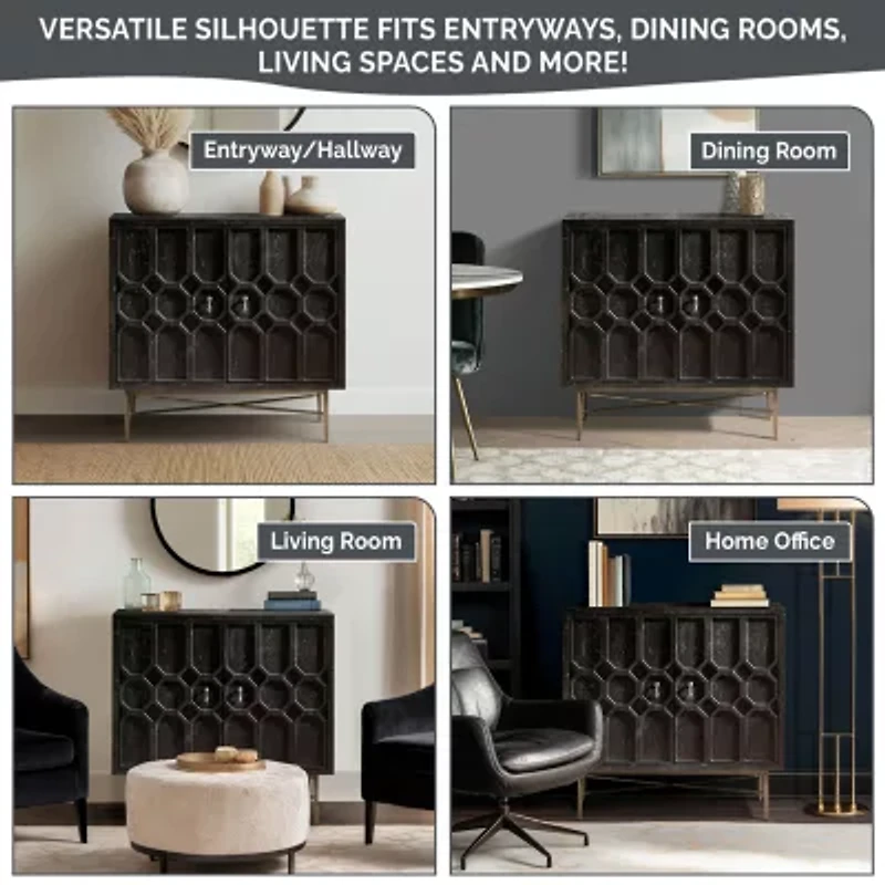 Madison Park Eddy Living Room Collection Storage Accent Cabinet
