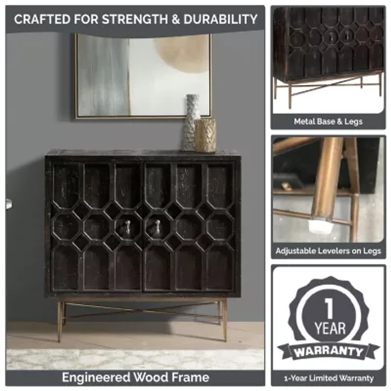 Madison Park Eddy Living Room Collection Storage Accent Cabinet