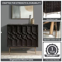 Madison Park Eddy Living Room Collection Storage Accent Cabinet
