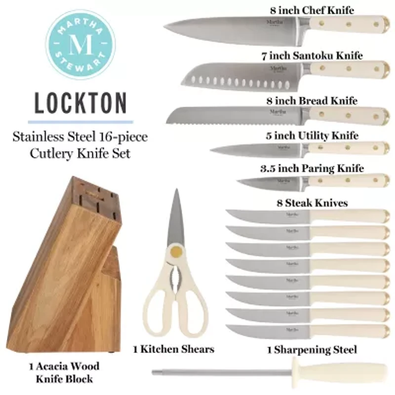 Martha Stewart Lockton 16-pc. Knife Block Set