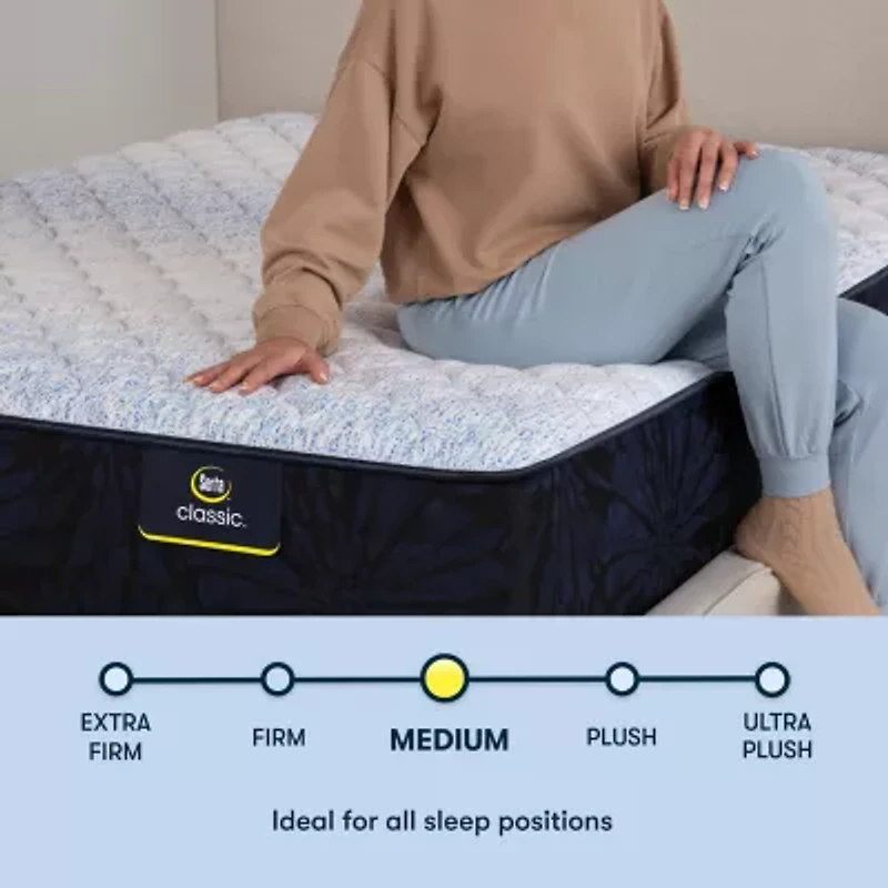 Serta Classic Pixie 11.5" Medium Tight Top - Mattress + Adustable Base