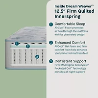 BeautySleep Dream Weaver 12.5" Firm Tight Top - Mattress + Adjustable Base