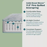 BeautySleep Dream Weaver 11.5" Firm Tight Top - Mattress + Adjustable Base