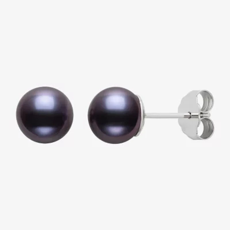Cultured Freshwater Pearl Sterling Silver 8mm Ball Stud Earrings