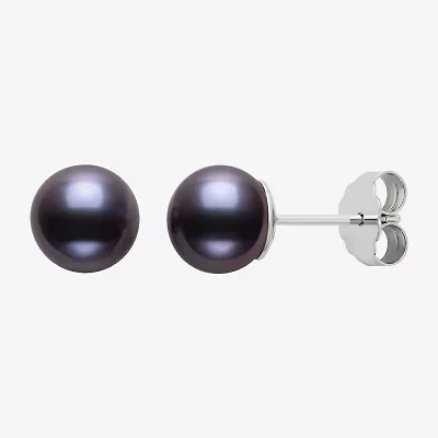 Cultured Freshwater Pearl Sterling Silver 8mm Ball Stud Earrings