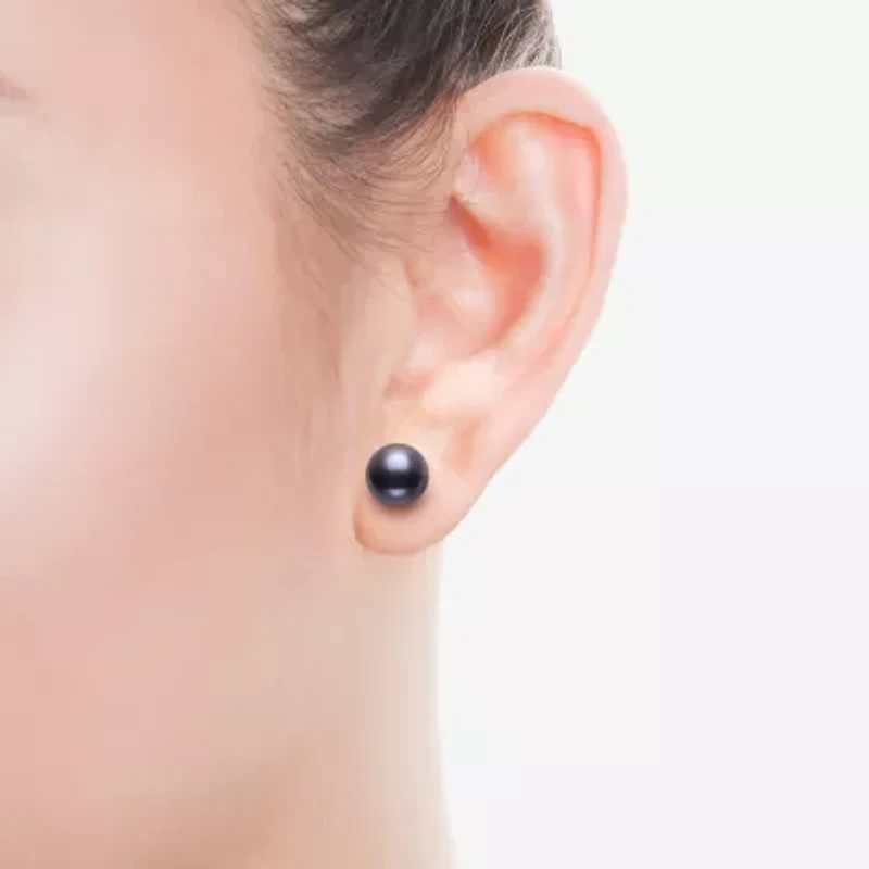 Cultured Freshwater Pearl Sterling Silver 8mm Ball Stud Earrings