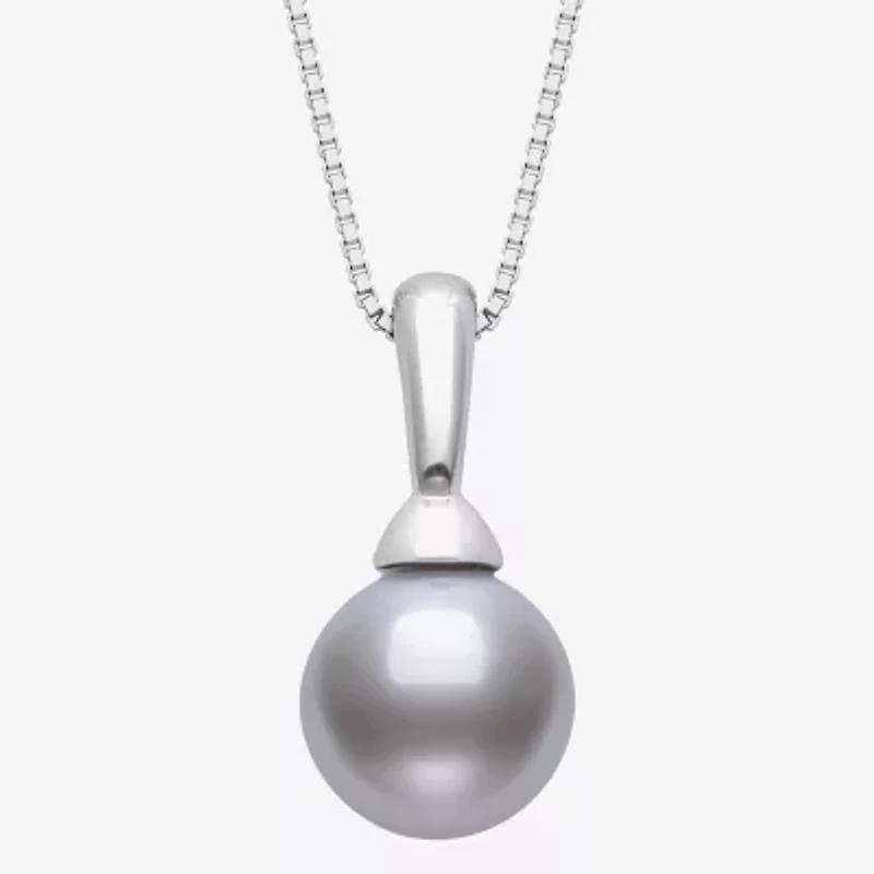 Womens Gray Cultured Freshwater Pearl Sterling Silver Ball 18 Inch Pendant Necklace