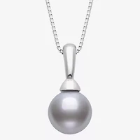 Womens Gray Cultured Freshwater Pearl Sterling Silver Ball 18 Inch Pendant Necklace