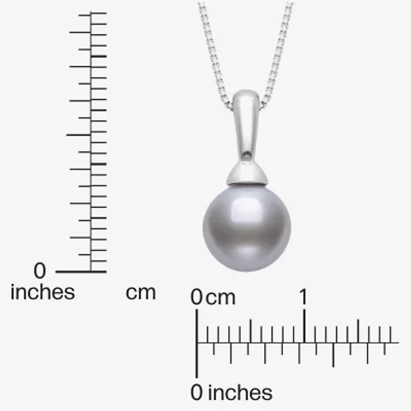 Womens Gray Cultured Freshwater Pearl Sterling Silver Ball 18 Inch Pendant Necklace