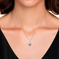 Womens Gray Cultured Freshwater Pearl Sterling Silver Ball 18 Inch Pendant Necklace